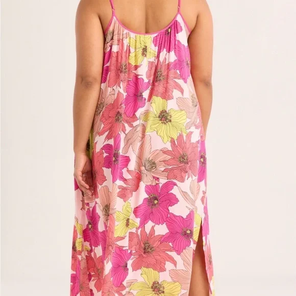Floral Maxi Dress in Pink and Yellow - Picture 2 of 7